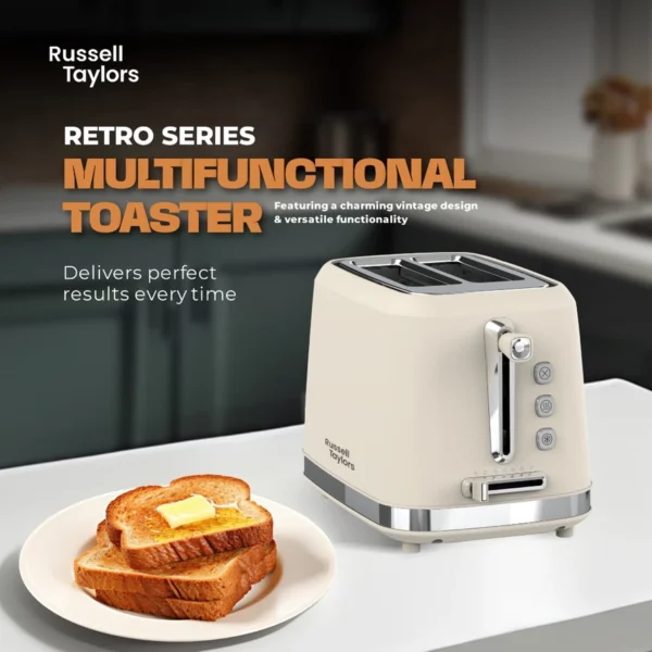 Russell Taylors Retro Toaster RT-10, 𝟳 𝗦𝗵𝗮𝗱𝗲 𝗦𝗲𝘁𝘁𝗶𝗻𝗴𝘀, 2 Years Warranty