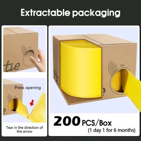 IN [READY STOCK] 200pcs 45*59cm Rubbish Bag Handle Breakpoint Thickened Disposable Garbage Bag Plastic Trash Bags Lack Tear Durable Value Dustbin